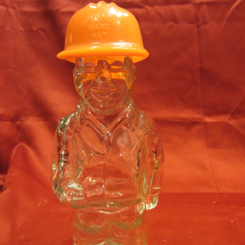 VTG 70'S MENNEN SKIN BRACER BOTTLE, 12OZ, MENNEN HARD HAT BOTTLE